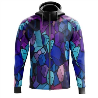 Lång luvtröja med hel dragkedja